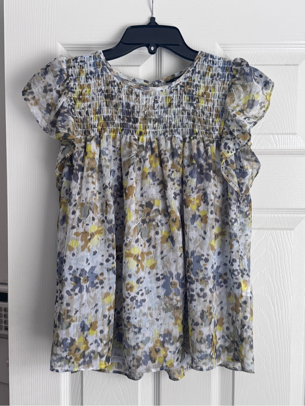 Banana Republic Floral Smocked Blouse